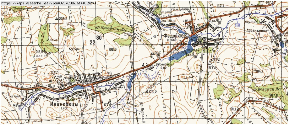 Карта ВЕСЕЛІВКА, Кіровоградська область, Знам'янський район