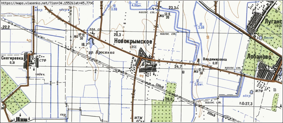 Карта НОВОКРИМСЬКЕ, Крим область, Джанкойський район