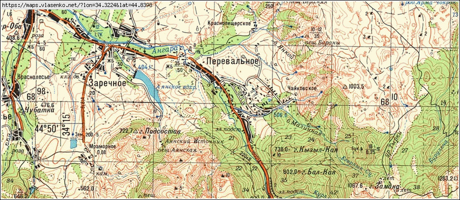 Карта ПЕРЕВАЛЬНЕ, Крим область, Сімферопольський район