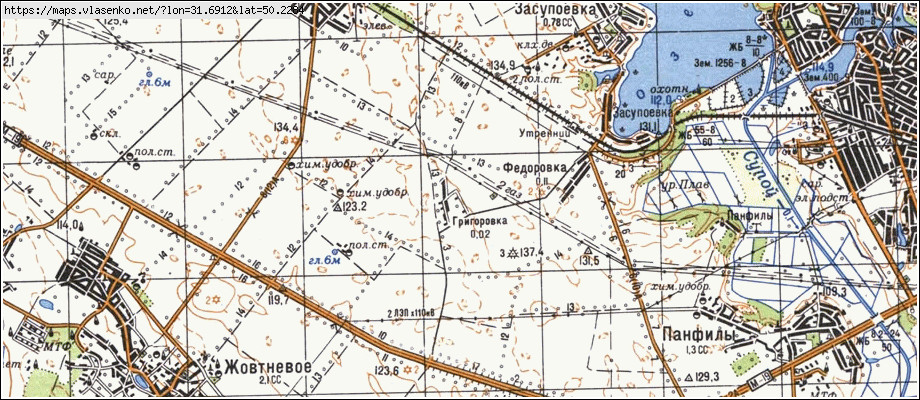 Карта ГРИГОРІВКА, Київська область, Баришівський район