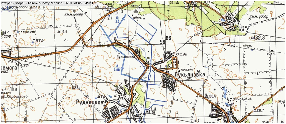Карта ЛУК'ЯНІВКА, Київська область, Баришівський район