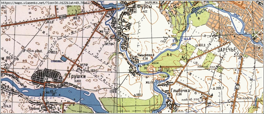 Карта ЧМИРІВКА, Київська область, Білоцерківський район