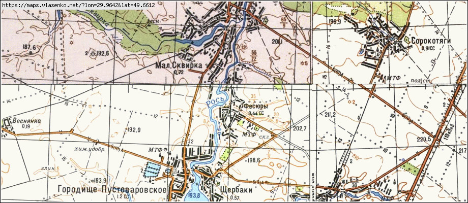 Карта ФЕСЮРИ, Київська область, Білоцерківський район