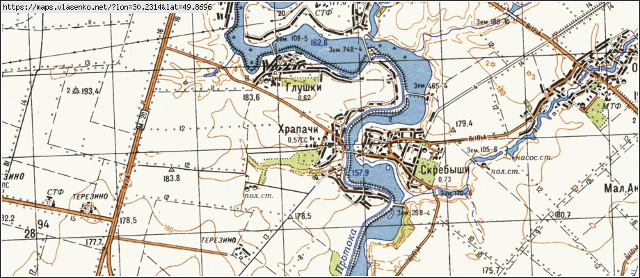 Карта ХРАПАЧІ, Київська область, Білоцерківський район