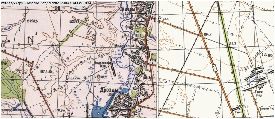 Карта МАЗЕПИНЦІ, Київська область, Білоцерківський район