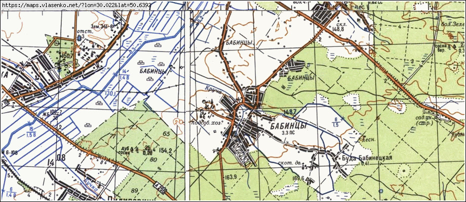 Карта БАБИНЦІ, Київська область, Бородянський район
