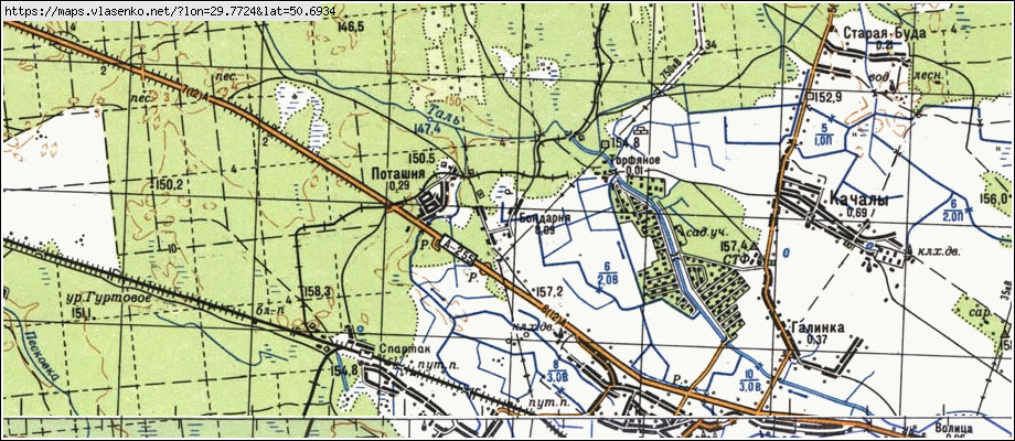 Карта БОНДАРНЯ, Київська область, Бородянський район