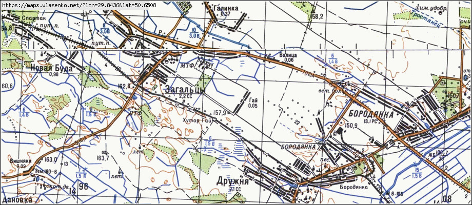 Карта ГАЙ, Київська область, Бородянський район