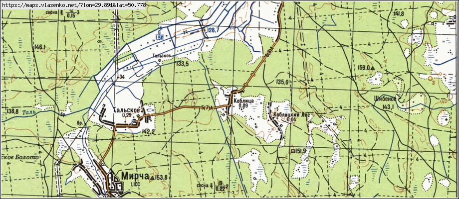 Карта КОБЛИЦЯ, Київська область, Бородянський район