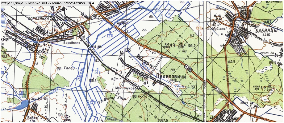 Карта ПИЛИПОВИЧІ, Київська область, Бородянський район