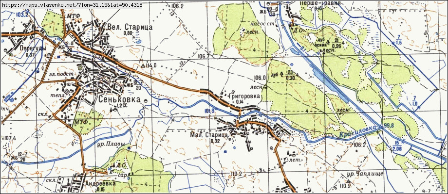 Карта ГРИГОРІВКА, Київська область, Бориспільський район
