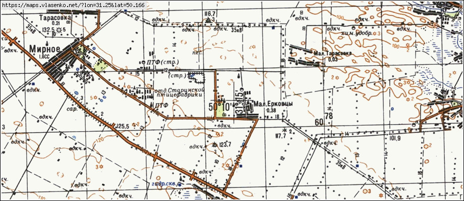 Карта МАЛІ ЄРКІВЦІ, Київська область, Бориспільський район