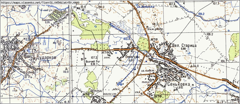 Карта ПЕРЕГУДИ, Київська область, Бориспільський район