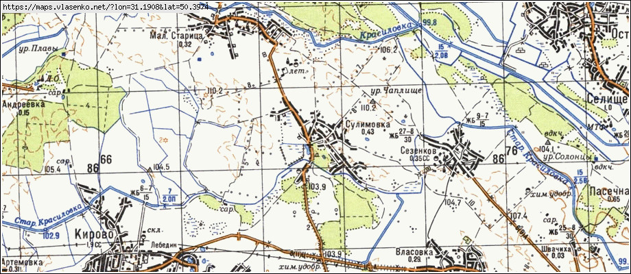 Карта СУЛИМІВКА, Київська область, Бориспільський район