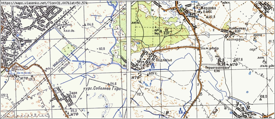Карта ПІДЛІССЯ, Київська область, Броварський район
