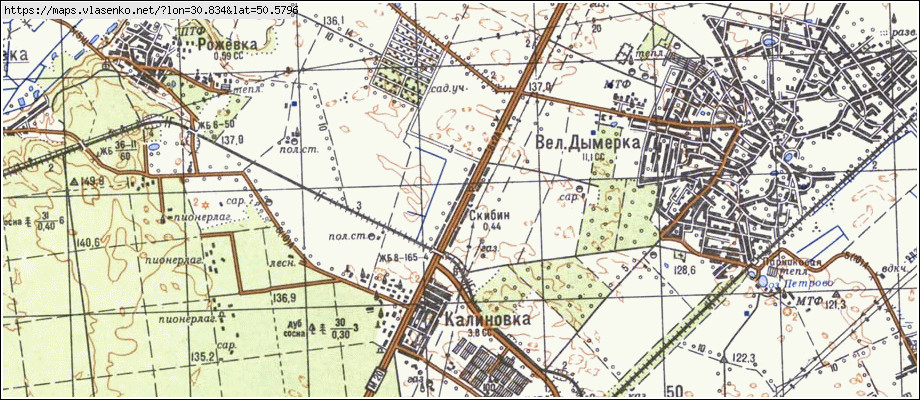 Карта СКИБИН, Київська область, Броварський район