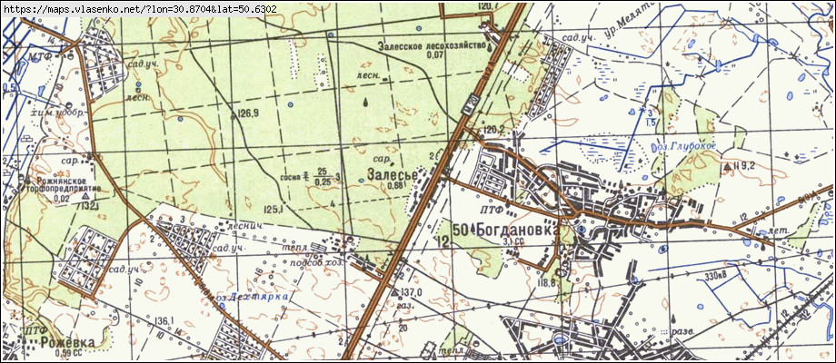 Карта ЗАЛІССЯ, Київська область, Броварський район