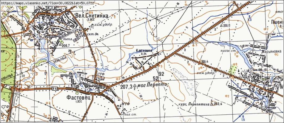 Карта КЛЕХІВКА, Київська область, Фастівський район