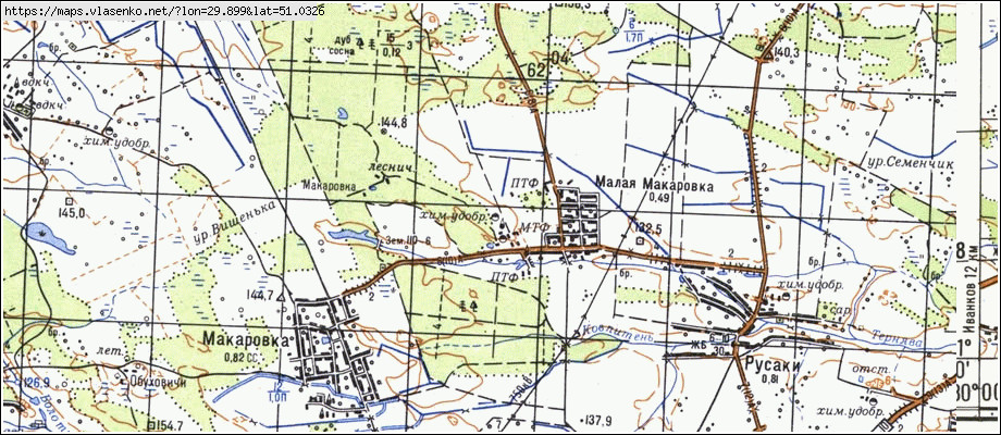 Карта МАЛА МАКАРІВКА, Київська область, Іванківський район