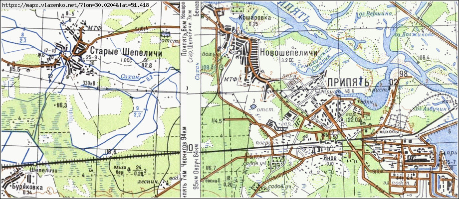 Карта НОВОШЕПЕЛИЧІ, Київська область, Іванківський район