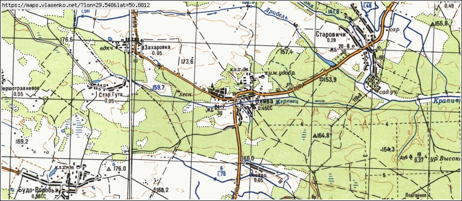 Карта ОЛИВА, Київська область, Іванківський район