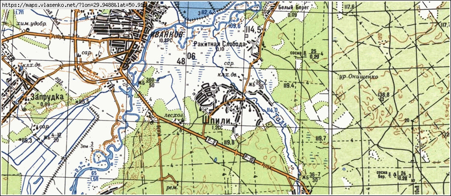 Карта ШПИЛІ, Київська область, Іванківський район