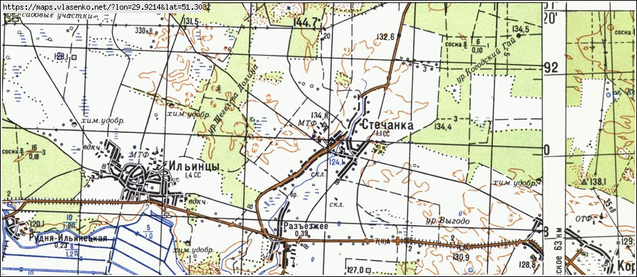 Карта СТЕЧАНКА, Київська область, Іванківський район
