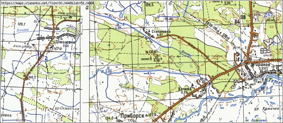 Карта СТЕПАНІВКА, Київська область, Іванківський район