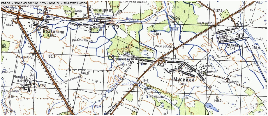 Карта ТЕРМАХІВКА, Київська область, Іванківський район