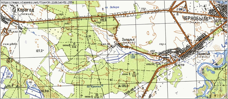 Карта ЗАПІЛЛЯ, Київська область, Іванківський район