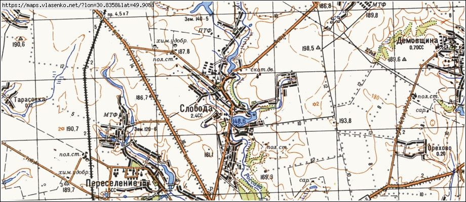 Карта СЛОБОДА, Київська область, Кагарлицький район