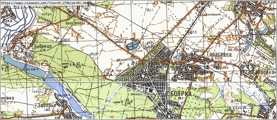 Карта БОЯРКА, Київська область, Києво-Святошинський район