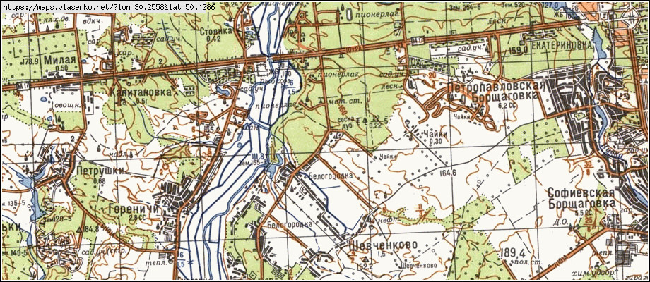 Карта ЧАЙКИ, Київська область, Києво-Святошинський район
