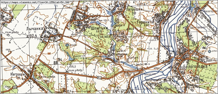 Карта ГОРБОВИЧІ, Київська область, Києво-Святошинський район