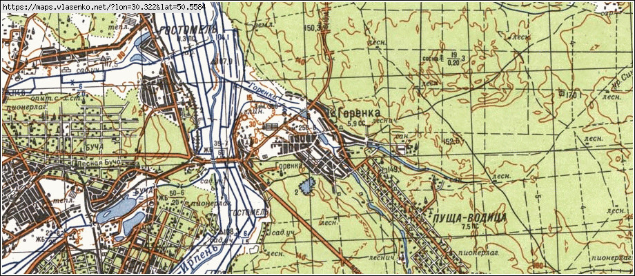 Карта ГОРЕНКА, Київська область, Києво-Святошинський район