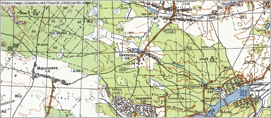 Карта ХМІЛЬНА, Київська область, Києво-Святошинський район