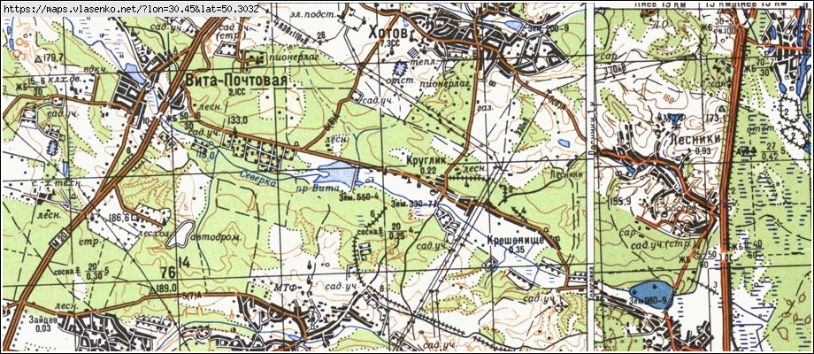 Карта КРУГЛИК, Київська область, Києво-Святошинський район