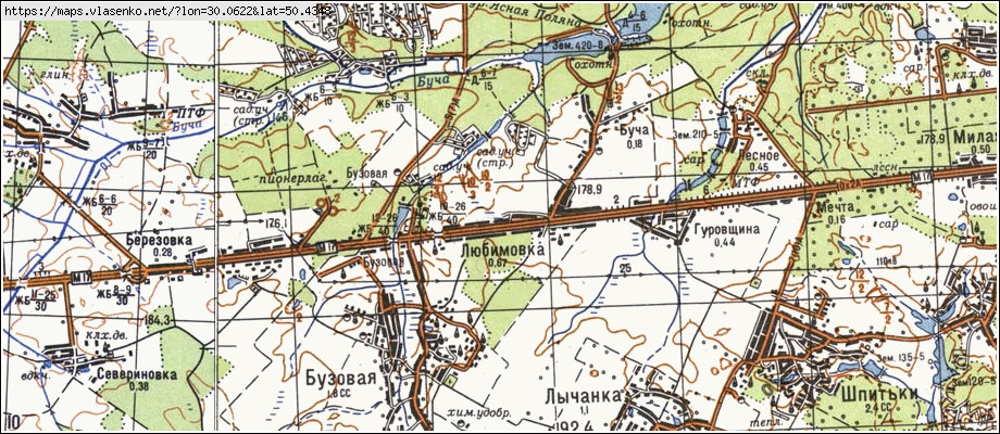 Карта ЛЮБИМІВКА, Київська область, Києво-Святошинський район