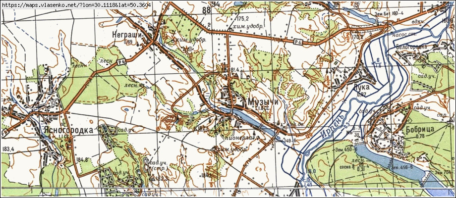 Карта МУЗИЧІ, Київська область, Києво-Святошинський район
