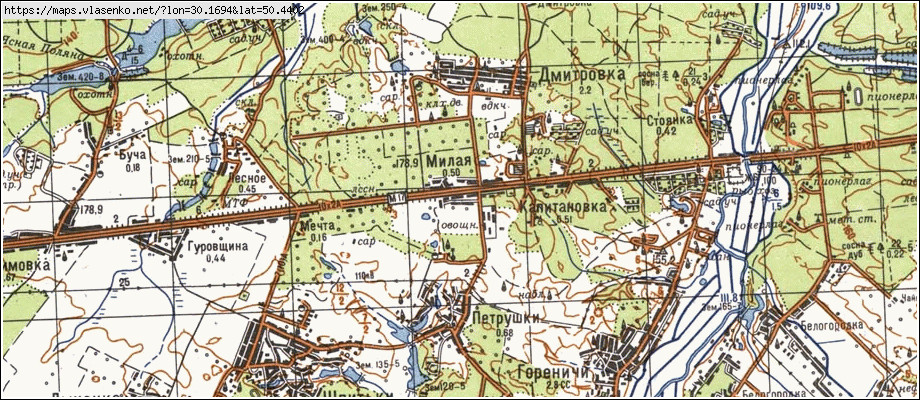 Карта МИЛА, Київська область, Києво-Святошинський район
