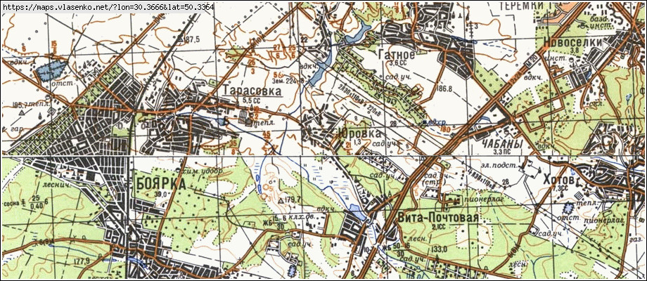 Карта ЮРІВКА, Київська область, Києво-Святошинський район