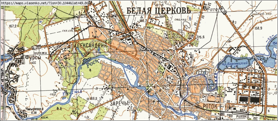 Карта БІЛА ЦЕРКВА, Київська область, м Біла Церква район