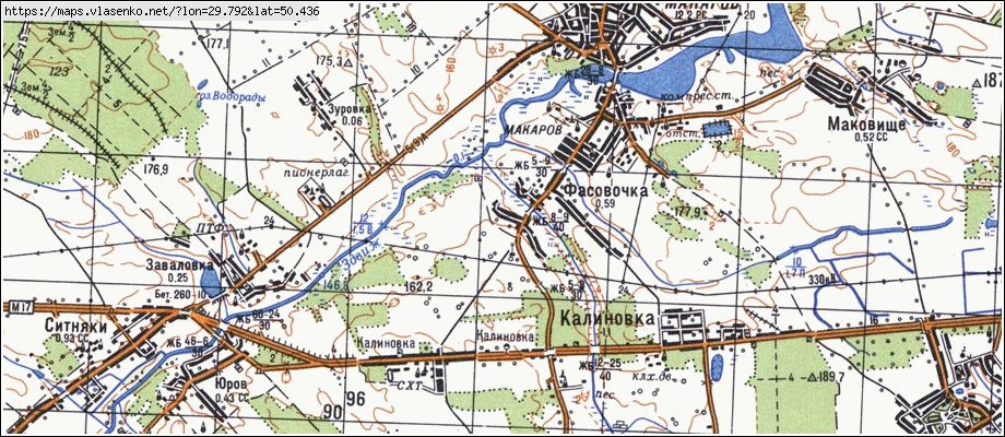 Карта ФАСІВОЧКА, Київська область, Макарівський район