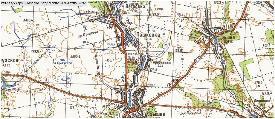 Карта ГОРОБІЇВКА, Київська область, Макарівський район