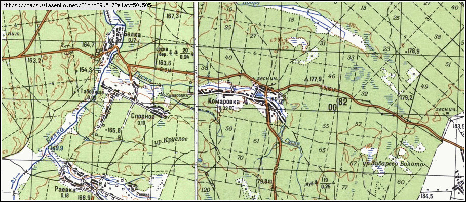 Карта КОМАРІВКА, Київська область, Макарівський район
