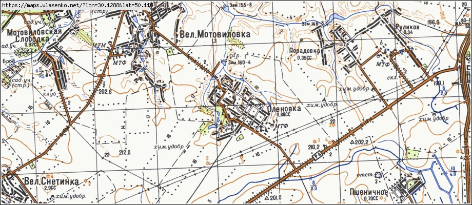 Карта ЛЕОНІВКА, Київська область, Макарівський район