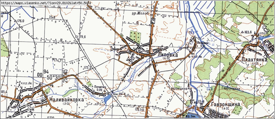 Карта ЛИПІВКА, Київська область, Макарівський район