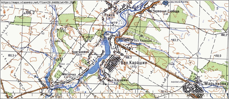 Карта ВЕЛИКИЙ КАРАШИН, Київська область, Макарівський район