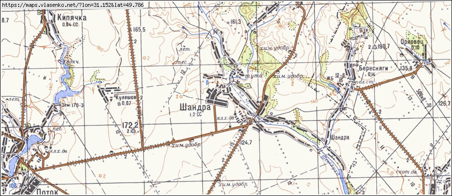 Карта ШАНДРА, Київська область, Миронівський район