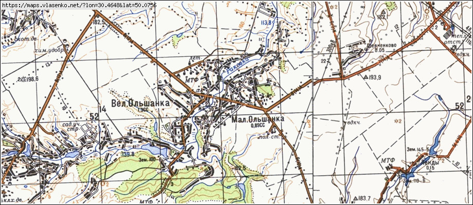 Карта МАЛА ВІЛЬШАНКА, Київська область, Обухівський район